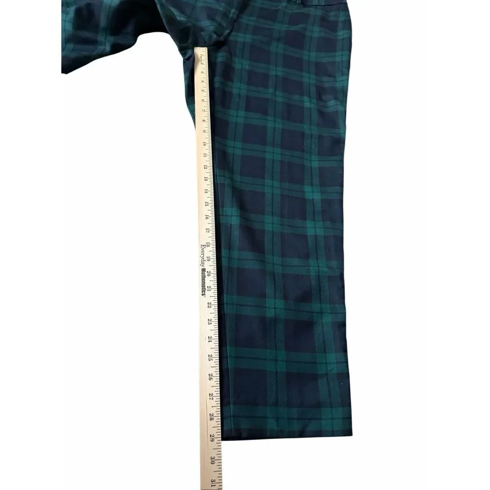 TALBOTS pants HAMPSHIRE ANKLE NEW Wool Blend BLACK Green WATCH PLAID size 20W Pl